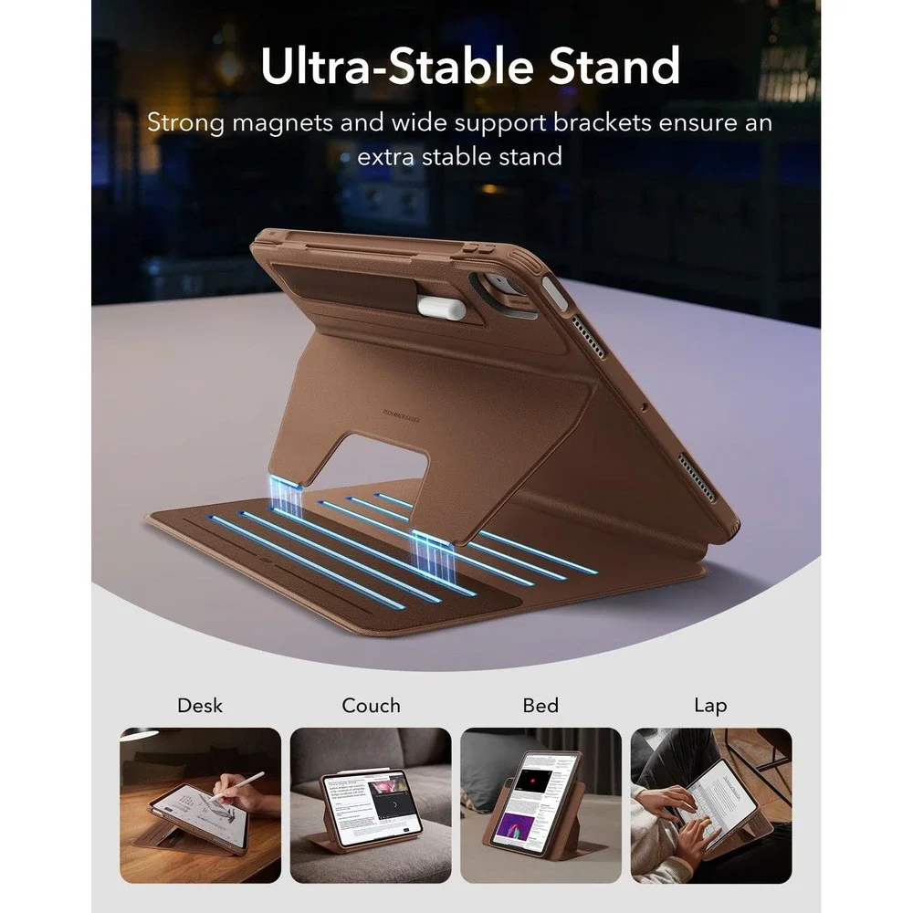 ESR Magnetic Case iPad Air 11 M4 M3 M2 10.9 5th 4th Gen Brown Folio Stand